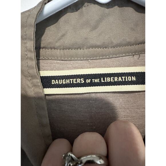 Anthropologie Daughters of the Liberation Bomber Jacket Size Xsmall Beige Army - Picture 4 of 12